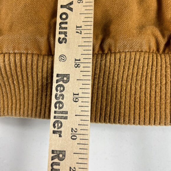 Carhartt Duck Canvas Quilted Jacket Youth Small 7-8 Tan Full Zip Hooded Bomber - Picture 14 of 16